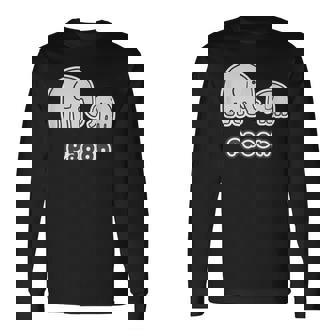 ぞうさん 親子【Paoon】象 赤ちゃん 家族 ファミリー【どうぶつフレンズ】かわいい 動物 キャラクター イラスト 長袖Tシャツ - Kawaiitshirt