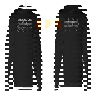 たい焼き ダンス 日本のスイーツ 面白いデザイン 長袖Tシャツ - Kawaiitshirt