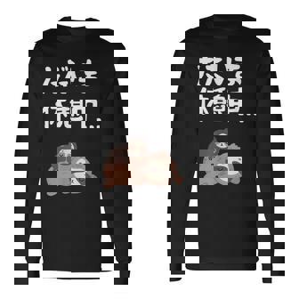 ただいま休憩中 ナマケモノ ギャグ ジョーク 動物好き 趣味 出オチ お笑い おもしろ ネタ 長袖Tシャツ - Kawaiitshirt