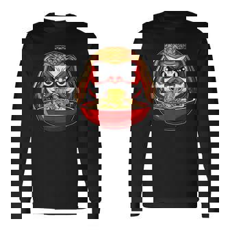 だるま人形 日本 ラーメン 和麺 長袖Tシャツ - Kawaiitshirt