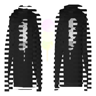 だんご 団子 和菓子 三色団子 三兄弟 だんご好き かわいい おもしろ しろ 長袖Tシャツ - Kawaiitshirt