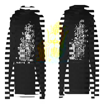 とうもろこしとポップコーンのキャラクター 長袖Tシャツ - Kawaiitshirt