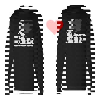 にハートのひな名前が大好き 長袖Tシャツ - Kawaiitshirt