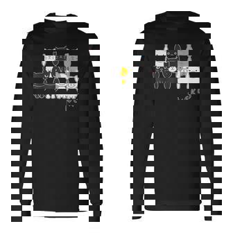 ねこさん『ウチノネコドコ』ハチワレ 黒猫 三毛猫 白猫 Neko【どうぶつフレンズ】フキゲンネコ 猫 動物 イラスト 長袖Tシャツ - Kawaiitshirt