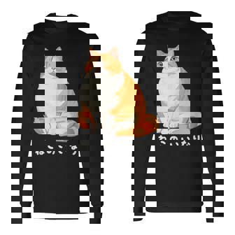 ねこのいいなり 猫 ネコ ぽっちゃり オレンジ猫 茶白猫 茶トラ白猫 イラスト 猫好き おしゃれ かわいい 長袖Tシャツ - Kawaiitshirt