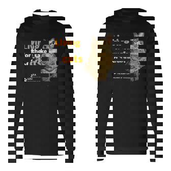 ねこのために生きてる 猫 かわいい キジトラ猫 Cat 長袖Tシャツ - Kawaiitshirt