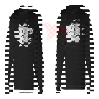 ねこぺん日和 ハート 長袖Tシャツ - Kawaiitshirt