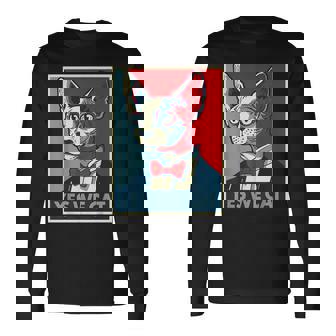 はい、私たちは面白い猫を社長として猫好きの猫好きの猫ルール面白い 長袖Tシャツ - Kawaiitshirt