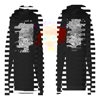 ひなビタスタンプ めう01「むっきゅーん」 長袖Tシャツ - Kawaiitshirt