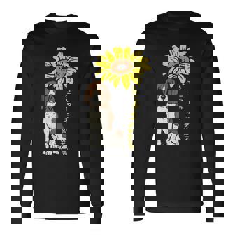 ひまわり サンシャイン ビーグル 動物 ペット ハウンド 犬 恋人 ギフト 長袖Tシャツ - Kawaiitshirt