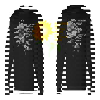 ひまわりガール タトゥー かわいい目 太腿 長袖Tシャツ - Kawaiitshirt