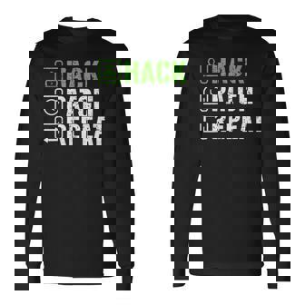 へのギフト ハック パッチ リピート エシカル ハッカー サイバーセキュリティ 長袖Tシャツ - Kawaiitshirt