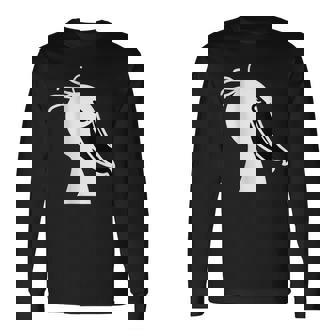 みんな大好きハシビロコウ 動かない鳥 はしび郎クラブ オリジナルデザイン イラスト おもしろ モノクロ 長袖Tシャツ - Kawaiitshirt