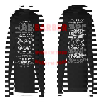 やったら床屋止まるよ美容師理髪師プレゼント 長袖Tシャツ - Kawaiitshirt