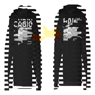 やる気スイッチ故障中 充電中 犬 柴犬 犬好き かわいい おもしろ 面白い 長袖Tシャツ - Kawaiitshirt