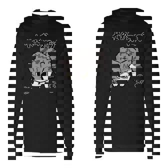 やんのかステップねこ キジ白長毛猫 かわいい 猫好き 動物 長袖Tシャツ - Kawaiitshirt