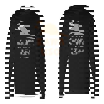 ゆるカワウソさん Otters オッターズ はろー”【No27】コツメカワウソ グッズ かわいい イラスト 長袖Tシャツ - Kawaiitshirt