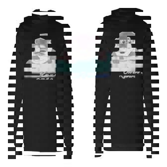 ゆるカワウソさん あそぶ？【 No2 】コツメカワウソ 長袖Tシャツ - Kawaiitshirt