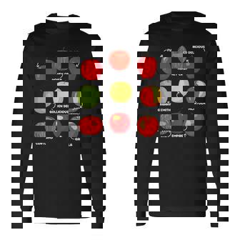 りんごの種類 りんご好き リンゴ果樹園 りんご狩り 長袖Tシャツ - Kawaiitshirt