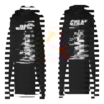 わがままゲーマー猫 ゲーム好き かわいい おもしろ マンガ アニメ オタク 長袖Tシャツ - Kawaiitshirt