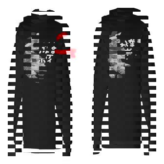 わがままボディ 猫 ねこ クリスマス サンタ 帽子 太ったねこ ぽっちゃり ねこ好き かわいい おもしろ 面白い 長袖Tシャツ - Kawaiitshirt