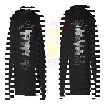 アイスクリームを食べるテディベア 長袖Tシャツ - Kawaiitshirt