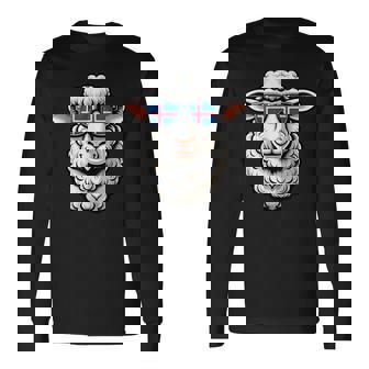 アイスランド土産 アイスランド製品 ハイキング おもしろ羊 長袖Tシャツ - Kawaiitshirt