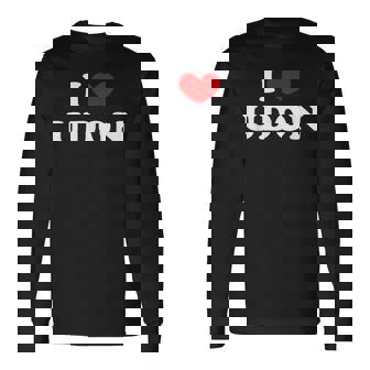 アイラブうどん アイハートうどん 長袖Tシャツ - Kawaiitshirt