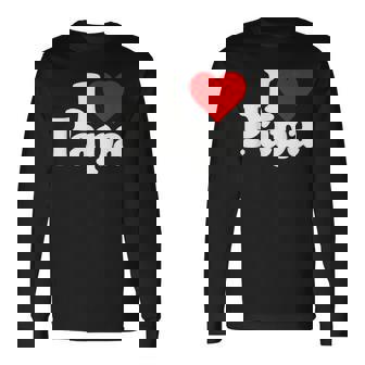 アイラブハートパパ父の日パパパパ 長袖Tシャツ - Kawaiitshirt