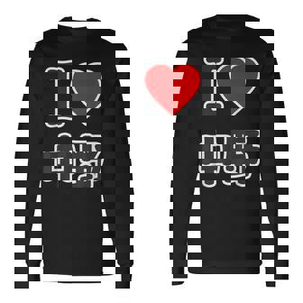 アイラブ・中野（I Love ハート）ビッグ 大きな文字【23区】ジモティ Jimo-T 地元愛 面白い 長袖Tシャツ - Kawaiitshirt