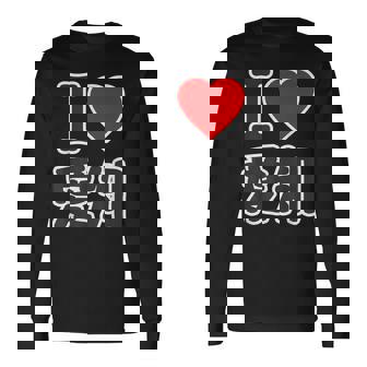 アイラブ・愛知（I Love ハート）Big 大きな文字【47都道府県】ジモtティ 地元愛 旅行お土産 面白 長袖Tシャツ - Kawaiitshirt