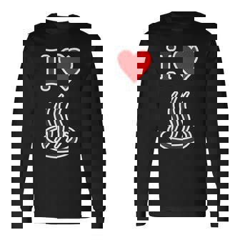 アイラブ・温泉 温泉マーク お風呂 銭湯 記号 お土産 旅行 ハート スタッフ メッセージ・面白 長袖Tシャツ - Kawaiitshirt