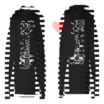 アイラブ・湯 イラスト【温泉】お風呂 マーク 銭湯 記号 ハート お土産 旅行 メッセージ・面白い デザイン 長袖Tシャツ - Kawaiitshirt