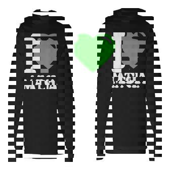 アイラブ抹茶キュートファニー抹茶ハート付き抹茶 長袖Tシャツ - Kawaiitshirt