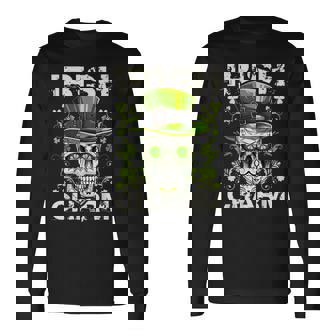 アイリッシュ・チャーム・シュガー・スカル・セント・パトリックス・デイ・アウトフィット 長袖Tシャツ - Kawaiitshirt