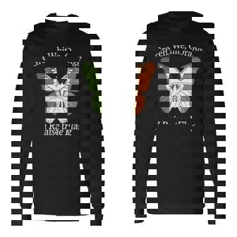 アイルランド、緑、白、オレンジの国旗を誇り 長袖Tシャツ - Kawaiitshirt