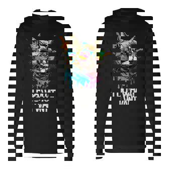 アイ・ドゥー・ホワット・アイ・ワント キャット・ウィズ・サングラス 長袖Tシャツ - Kawaiitshirt