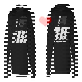 アイ・ラブ・チューブ・ハート 長袖Tシャツ - Kawaiitshirt