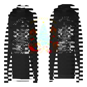 アグリー ハッピーデコピンクリスマス コーイケルホンディエ犬 ダッチデコイスパニエル犬 長袖Tシャツ - Kawaiitshirt