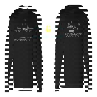 アコースティックギター No Guitar No Life ファニーギタリストミュージシャン 長袖Tシャツ - Kawaiitshirt