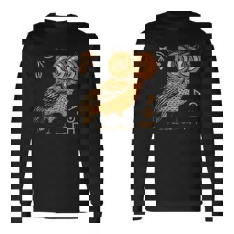 アテナのフクロウ ギリシャ神話 古代ギリシャ 長袖Tシャツ - Kawaiitshirt