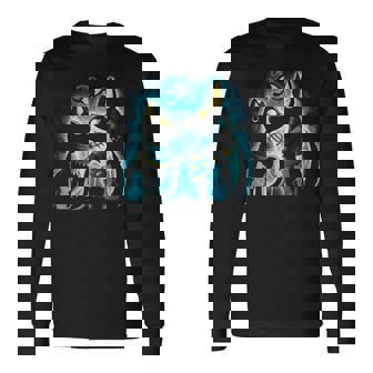 アヌビスとバステト 古代エジプトの死後の世界の神 長袖Tシャツ - Kawaiitshirt