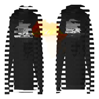 アフリカ キリン サバンナ サンライズ タンザニア ケニア アフリカ 長袖Tシャツ - Kawaiitshirt