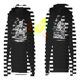 アボカド リラックス 持株 おやつ アート フルーツ モチーフ アボカド 長袖Tシャツ - Kawaiitshirt