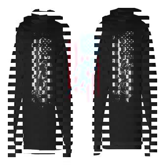 アメリカン フットボール選手 アメリカ国旗 スポーツ ファン 2024 シーズン 長袖Tシャツ - Kawaiitshirt