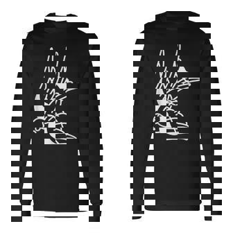 アメリカントラディショナル ツバメ 鳥 アウトライン タトゥー 長袖Tシャツ - Kawaiitshirt