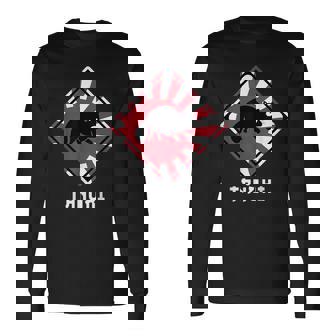 アライグマ犬 たぬき交差 日本ライジングサンフラッグ 長袖Tシャツ - Kawaiitshirt