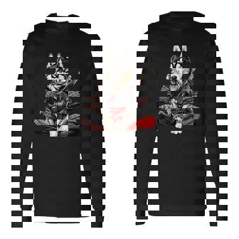 アラスカンマラミュート犬 和風 サムライ犬 長袖Tシャツ - Kawaiitshirt