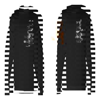 アルザス愛好家のためのポケットに入った面白いジャーマンシェパード 長袖Tシャツ - Kawaiitshirt