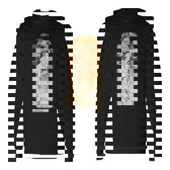 アルフォンス・マリア・ミュシャの季節 夏 長袖Tシャツ - Kawaiitshirt